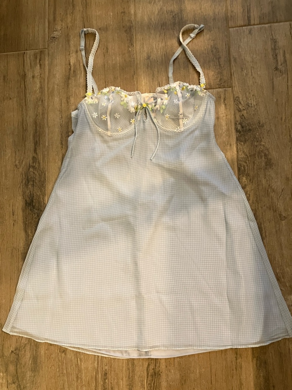 🍋For Love & Lemons Gingham Rose slip dress sz S NWT - Picture 5 of 13